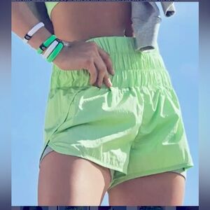 Free People Movement The Way Home Shorts Green Pull On High Rise Womens XL